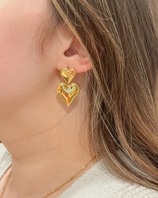 Double Heart Studs