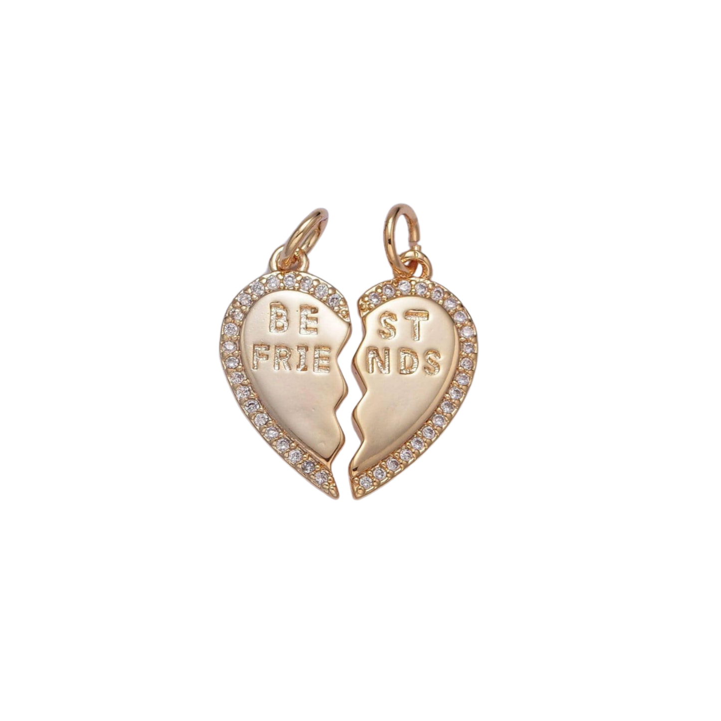 Best Friend Heart Charms