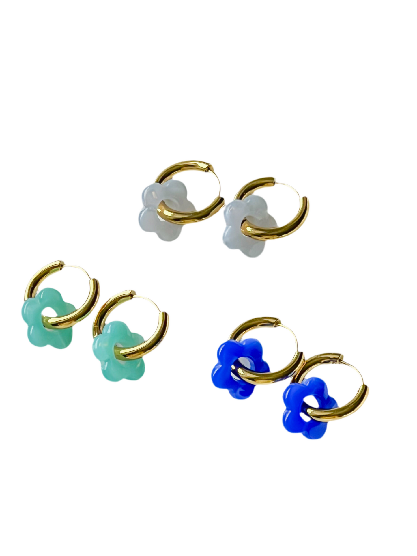 18K Gold Plated Flower Huggies