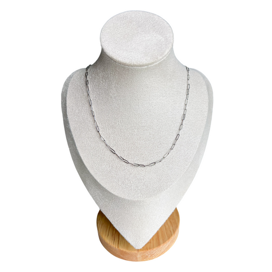 Silver Plated Paper Clip Necklace
