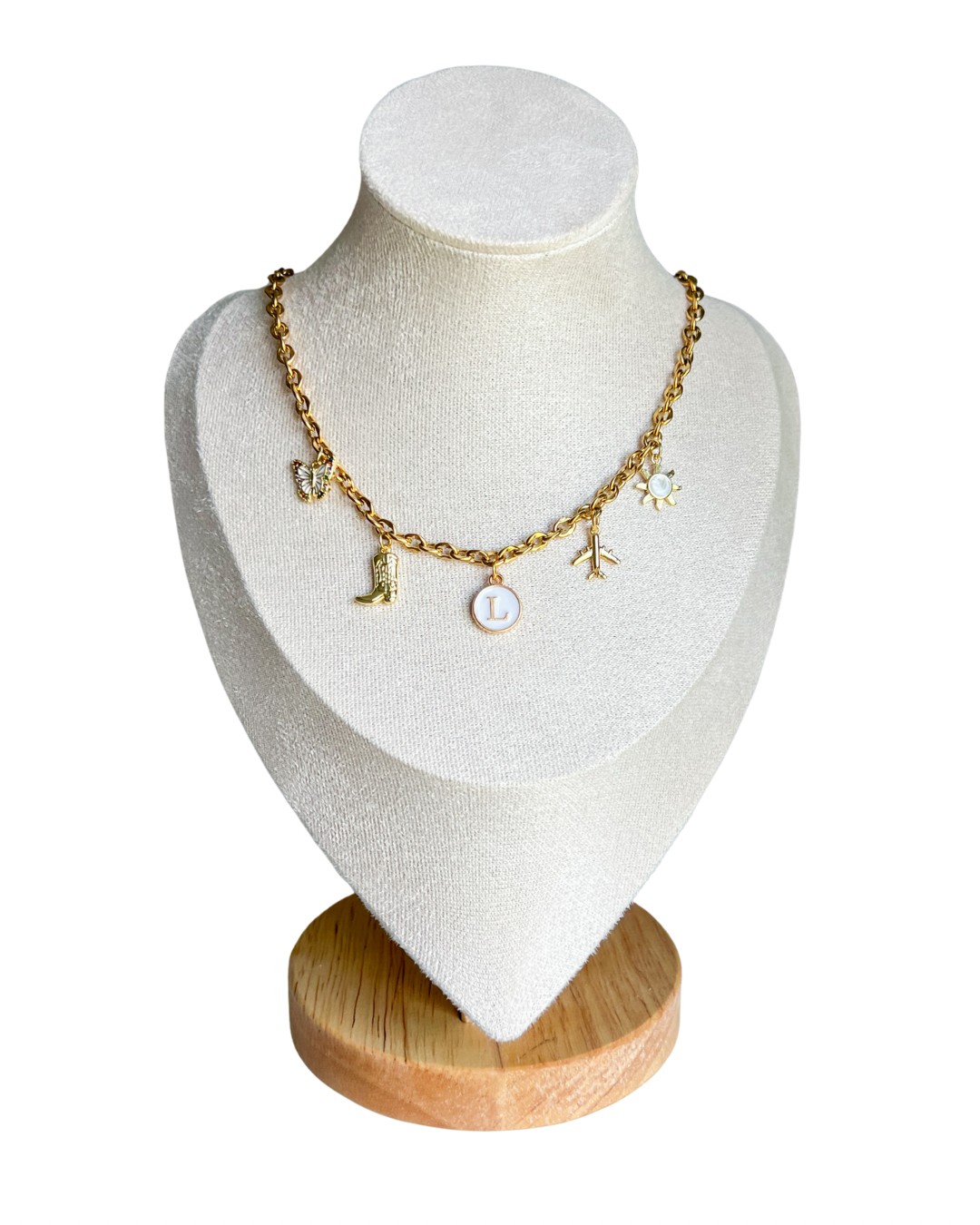 18K Gold Plated Charm Necklace (3-5 charms)