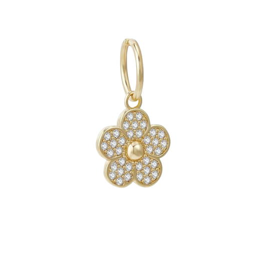 Rhinestone Gold Flower
