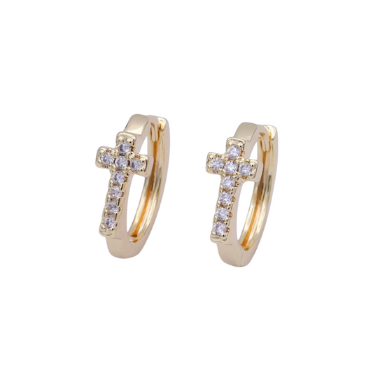 Rhinestone Cross Huggies