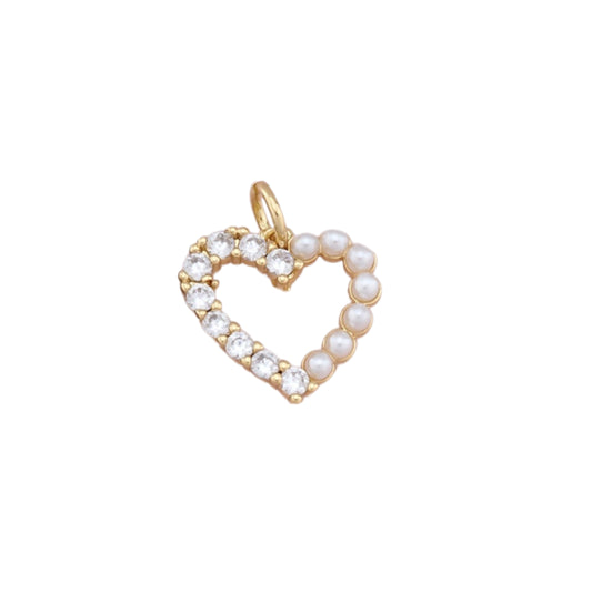 Rhinestone & Pearl Heart