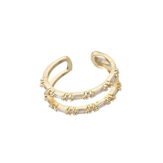 Double Band Baguette Ring