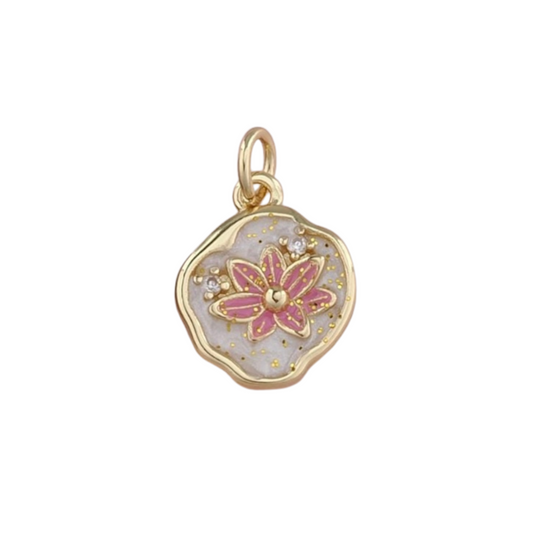 Enamel Pink Flower