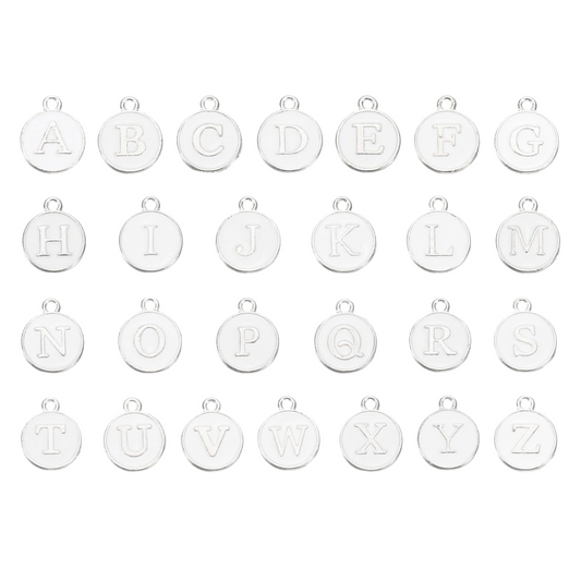 White Silver Initials