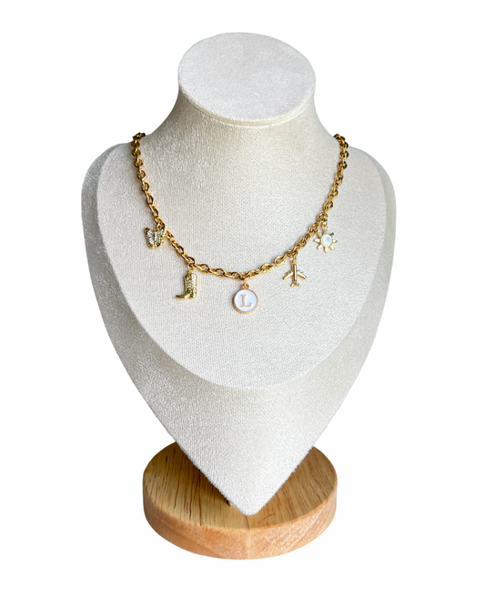18K Gold Plated Charm Necklace (3-5 charms)