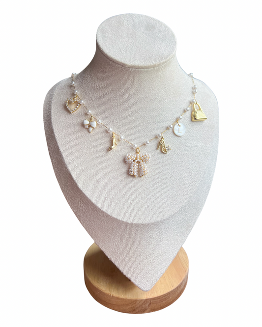 18K Gold Plated Charm Necklace (6-8 charms)